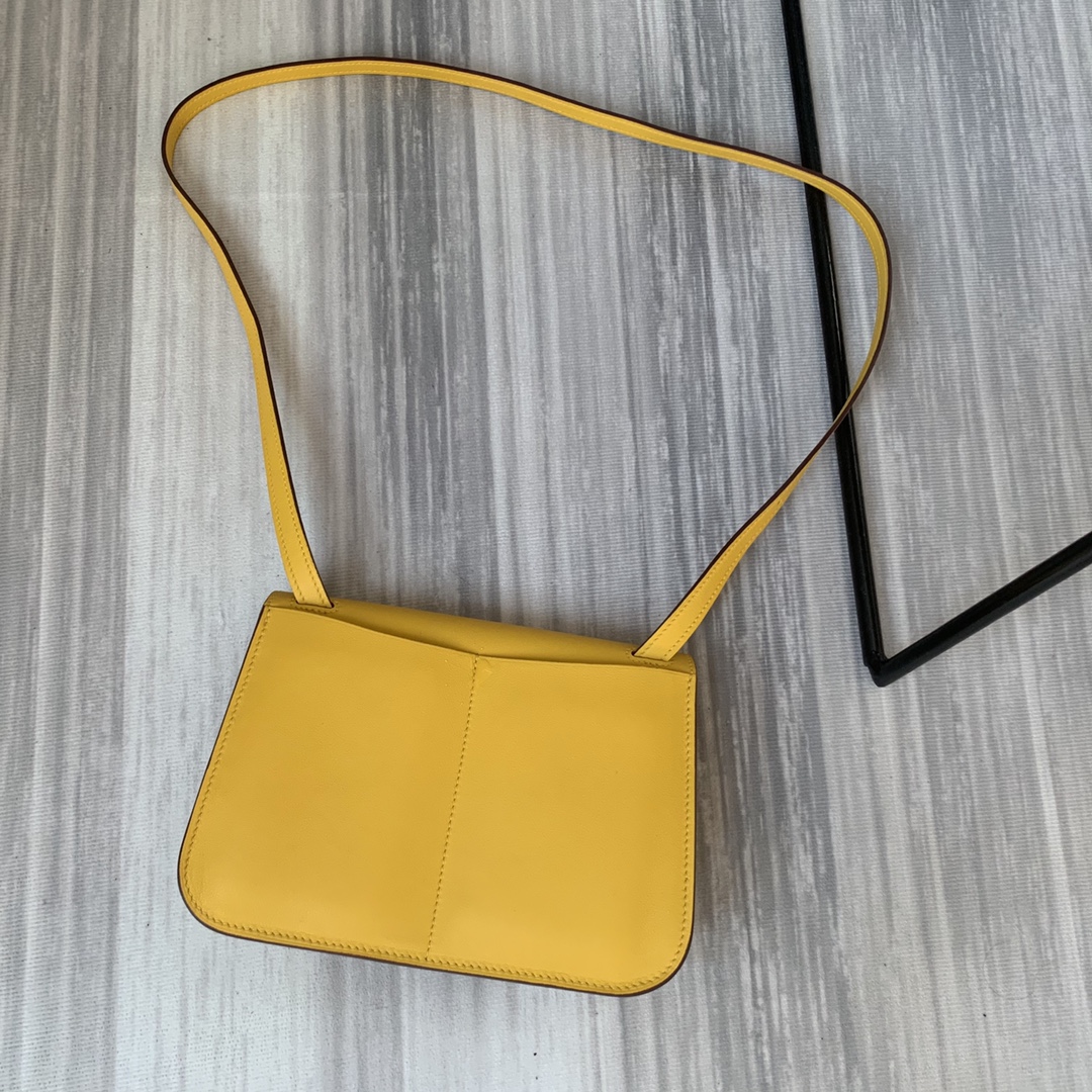 에르메스 미니 할잔백22 앰버 옐로우 은장 스위프트